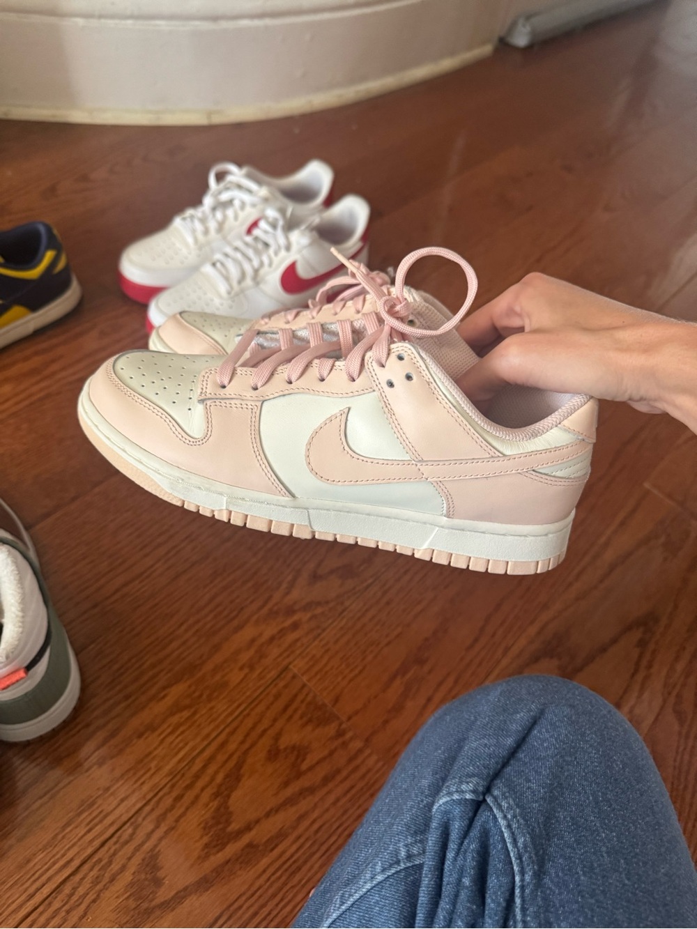 Nike Dunks Pink and White
